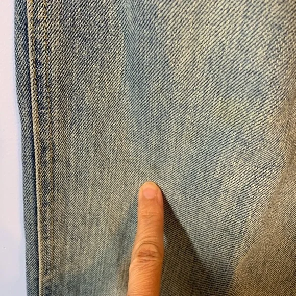 Timberland medium wash vintage Y2k wide leg jeans embroidered tight logo boys 18 - Picture 10 of 10